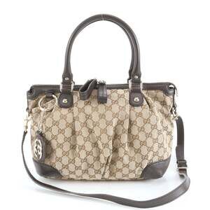 GUCCI Brown Leather Shoulder Bag